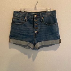 women’s madewell high rise denim shorts